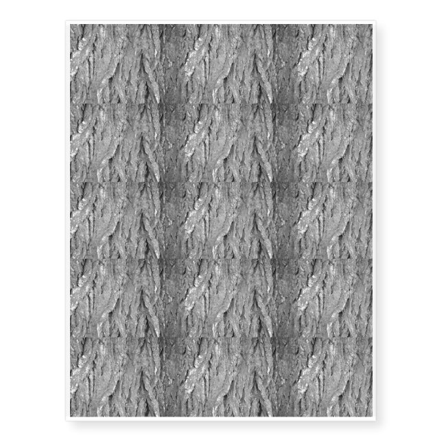 Black and White Aged Bark Temporary Tattoos (Front)