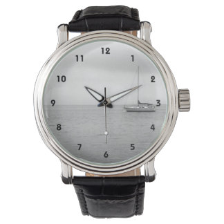Black and White ailboat Photo Watch