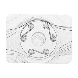 Black and White Airplane Sketch Propeller Magnet