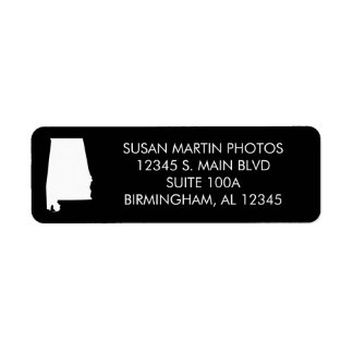 Black and White Alabama Modern Minimalist Label