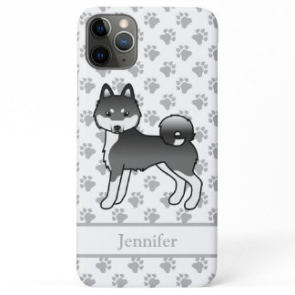 Black And White Alaskan Klee Kai Cute Dog &amp; Name iPhone 11 Pro Max Case