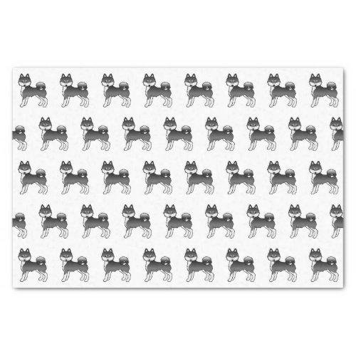 Black And White Alaskan Klee Kai Cute Dog Pattern Tissue Paper