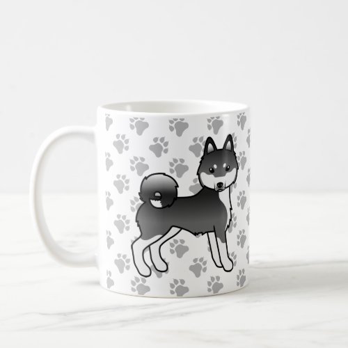 Black And White Alaskan Klee Kai Cute Dog  Paws Coffee Mug