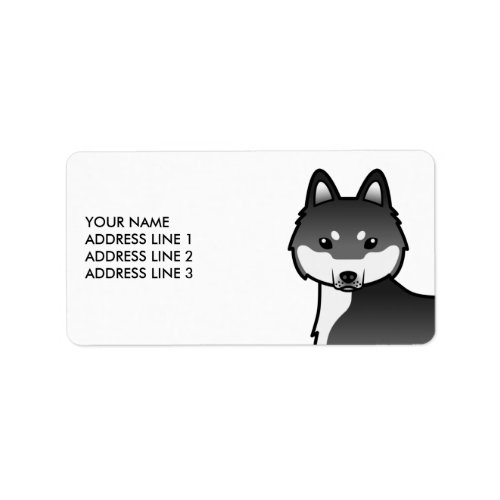 Black And White Alaskan Klee Kai Dog  Custom Text Label