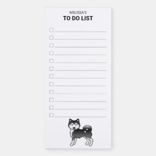 Black And White Alaskan Malamute Dog To Do List Magnetic Notepad