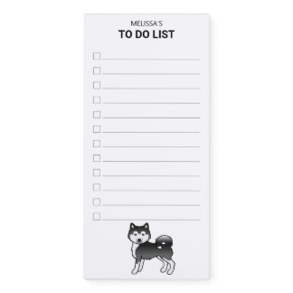 Black And White Alaskan Malamute Dog To Do List Magnetic Notepad