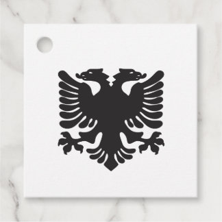 Black and White Albanian Eagle Party Favor Tags