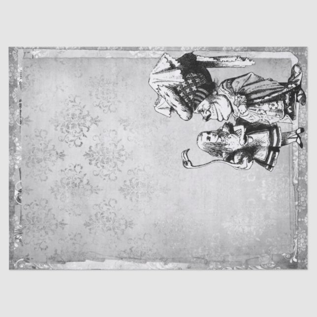 Black and White Alice in Wonderland with Duchess Tissue Paper (Front)