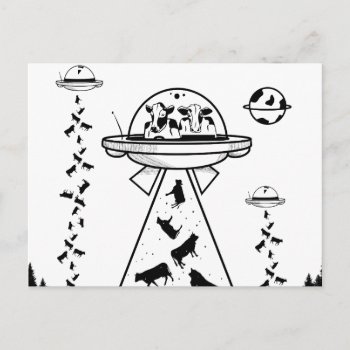 Black And White Alien Abduction Postcard by earlykirky at Zazzle