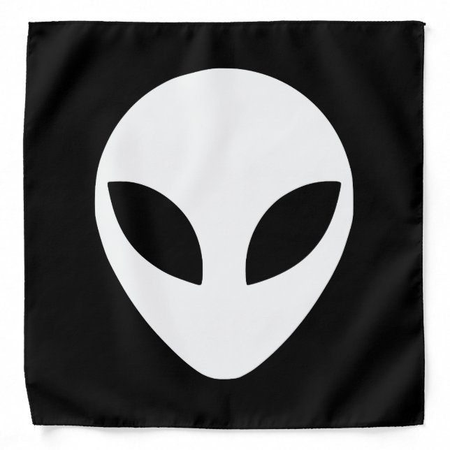 Black and White Alien Head Bandana (Front)