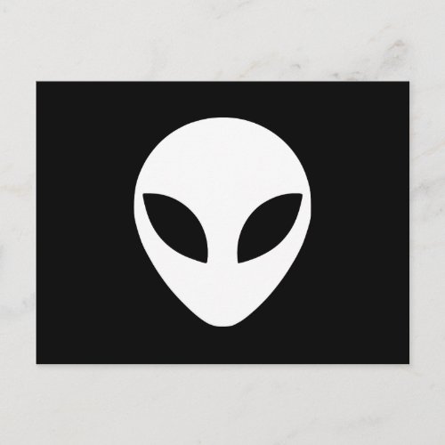 Black and White Alien Head Postcard