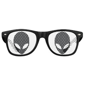 Black and White Alien Head Retro Sunglasses