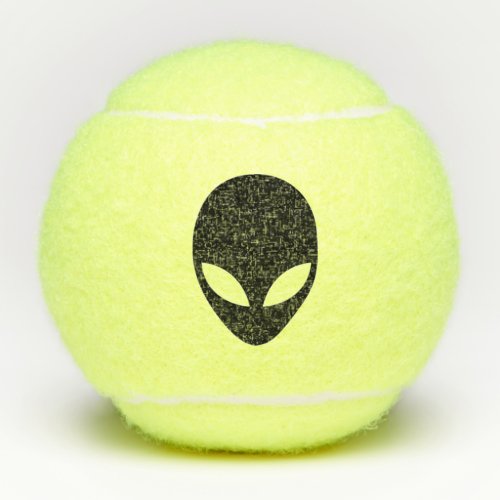 Black and White Alien Head Tennis Balls