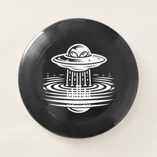 Black and White Alien in UFO Ai art Wham_O Frisbee