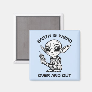 Black and White Alien Magnet
