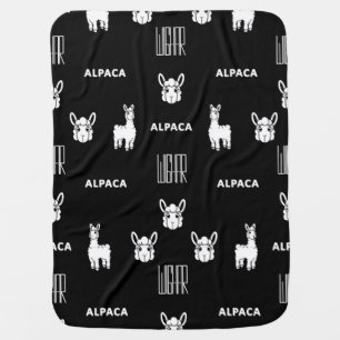 Black and White Alpaca Baby Blanket by Wighar