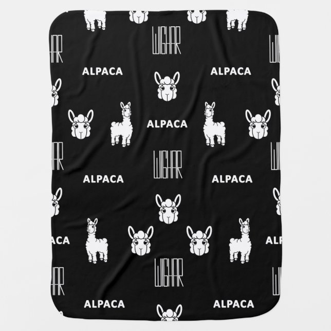 Black and White Alpaca Baby Blanket by Wighar (Front)
