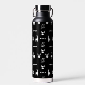 Black and White Alpaca Water Bottle by Wighar