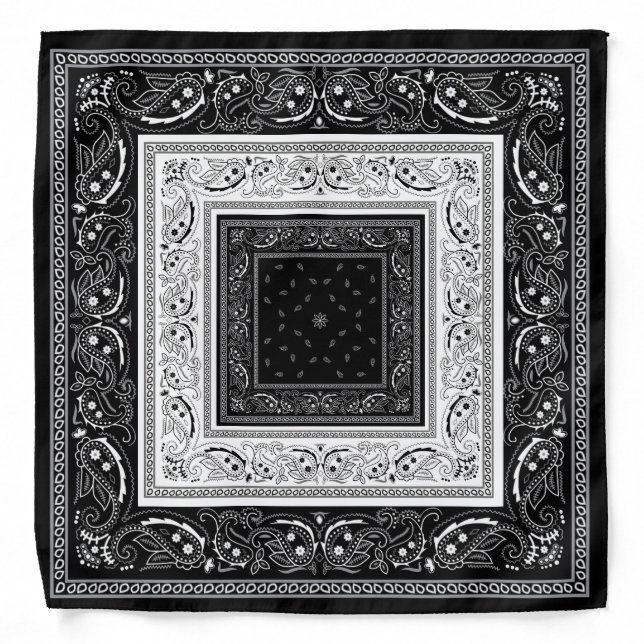 Black and White Alternating Bandana (Front)