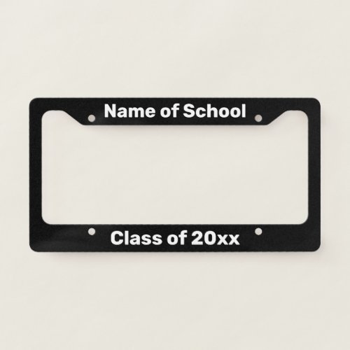 Black and White Alumni or New Graduate License Plate Frame