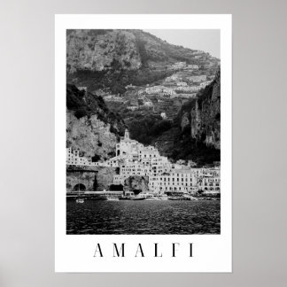 Black and white Amalfi classical poster