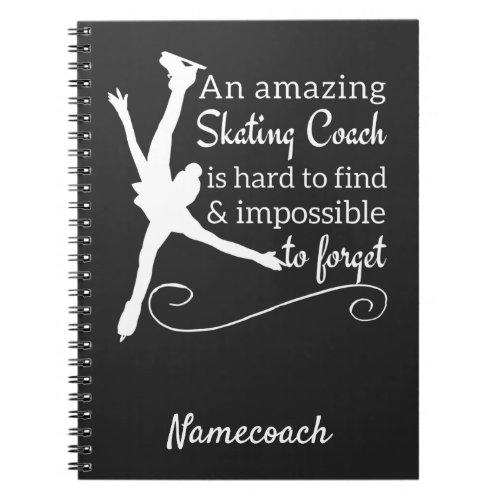 Black and white Amazing Figure skating coach Notebook
