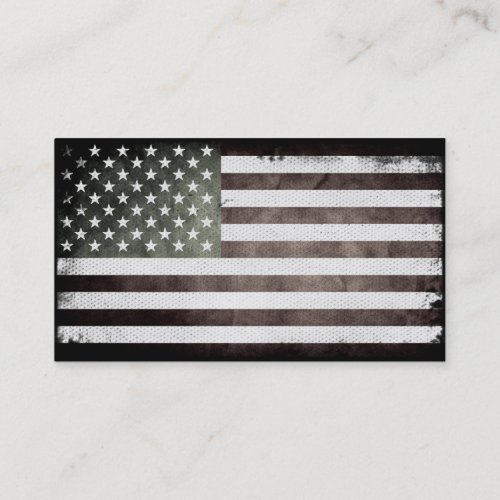 Black and White American Flag Business Card