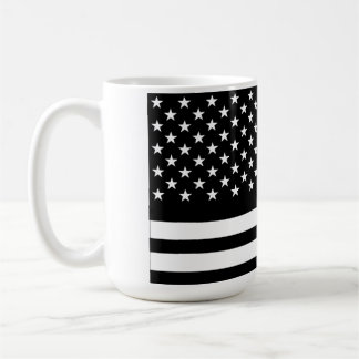 Black and White American Flag Coffee Mug