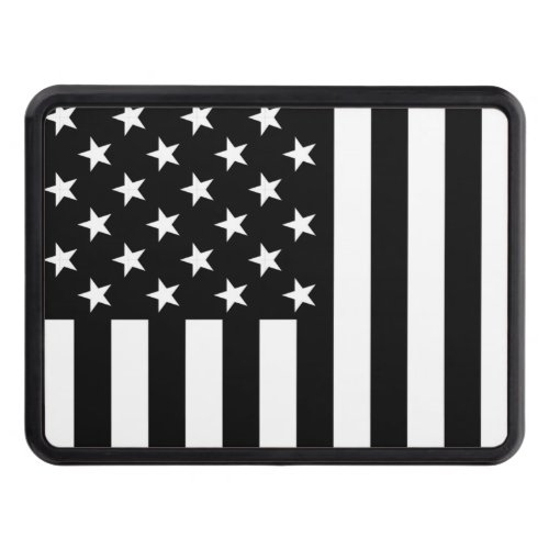 Black and White American Flag Hitch Cover