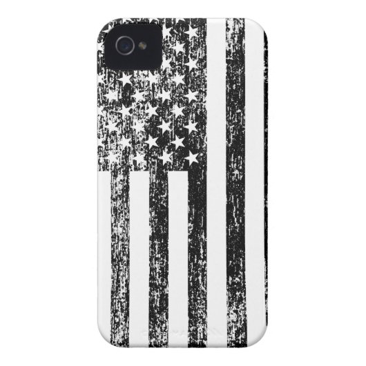 Black and White American Flag iPhone Case (Back)