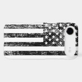 Black and White American Flag iPhone Case (Back (Horizontal))