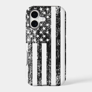 Black and White American Flag iPhone Case