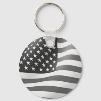 black and white american flag keychain