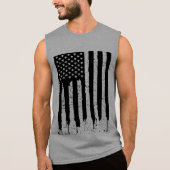 Black And White American Flag Sleeveless Shirt (Front)