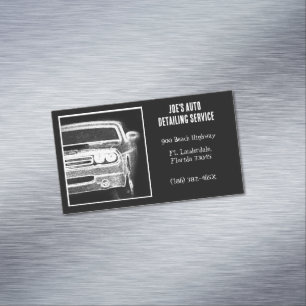Black and White American Muscle Car Automotive Business Card Magnet
