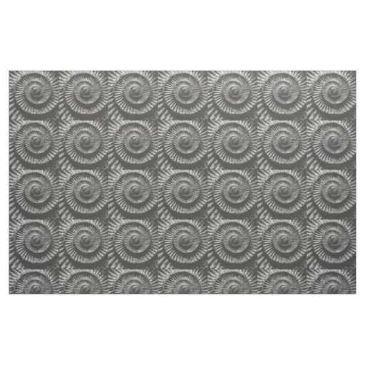 Black and white ammonite fabric