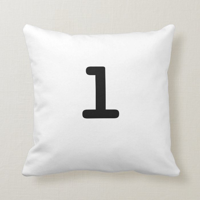 Black and white Anagram Pillow Lowercase Letter l