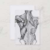 Black and White Anatomy Art Back Muscles (1890) Business Card (Front/Back)