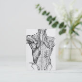 Black and White Anatomy Art Back Muscles (1890) Business Card (Standing Front)