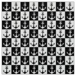 Black And White Anchor  Fabric