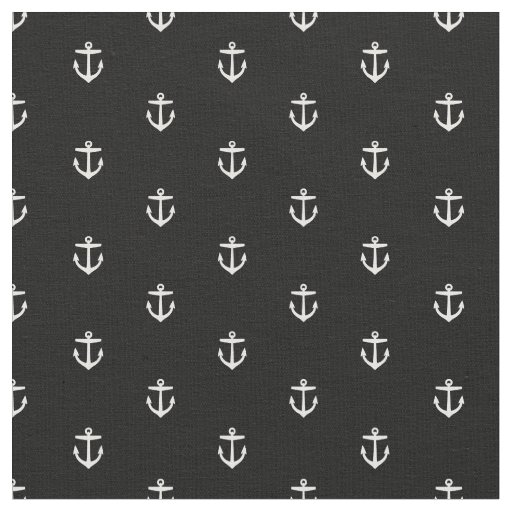 Black and White Anchor Print Fabric