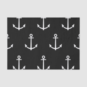 Black and White Anchors Pattern 1 Tissue Paper
