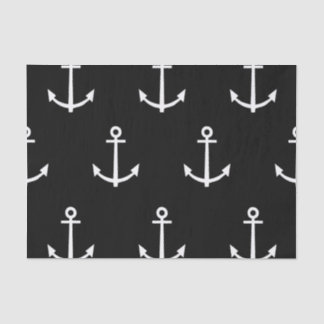 Black and White Anchors Pattern 1 Tissue Paper