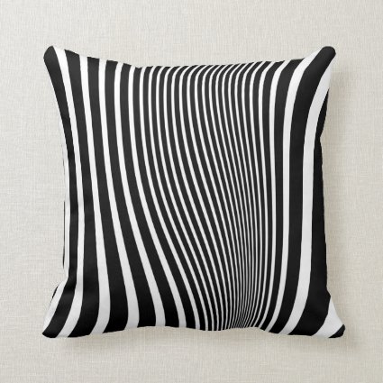 Black and White and Curvy Faux Zebra Print Throw Pillow