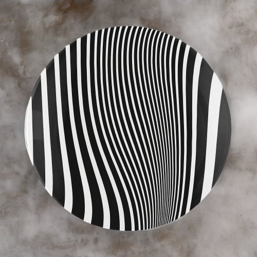 Black and White and Curvy Faux Zebra Print Trinket Tray