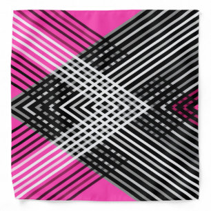 Black and white and gray intertwined stripes on a  bandana