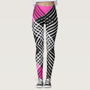 Black and white and gray intertwined stripes on a  leggings