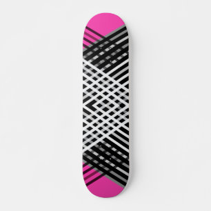 Black and white and gray intertwined stripes on a skateboard