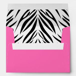 Black and White and Hot Pink Zebra Print Envelope