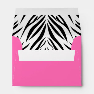Black and White and Hot Pink Zebra Print Envelope